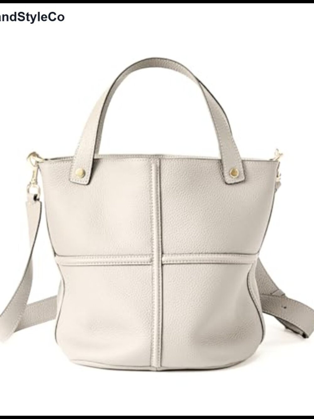 Leather Bucket Crossbody Bag Adjustable Strap Tote Purse